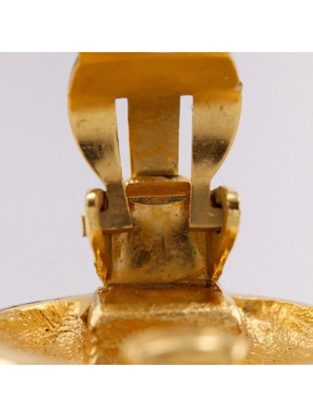 Chanel CC Logo Vintage Gold Plated Earrings